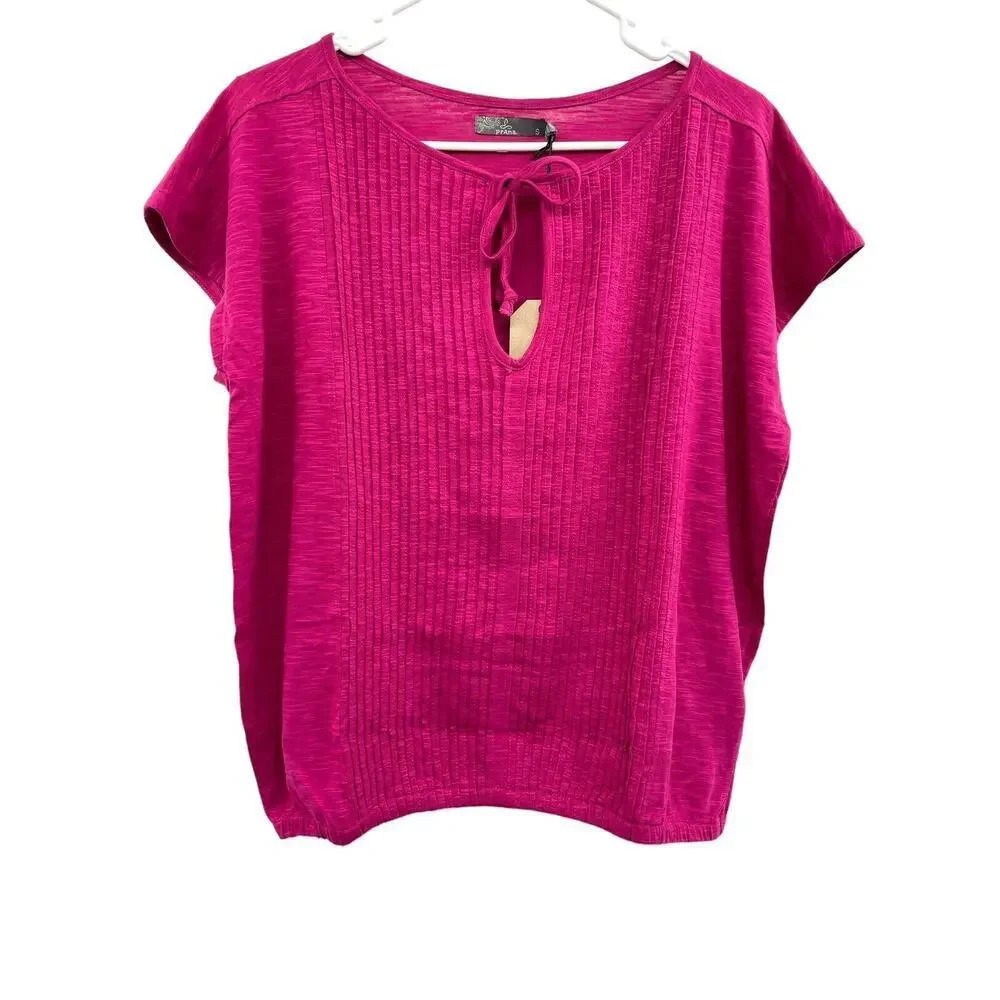 Prana Ocupas Popover Shirt Size Small Orchid Bloom Pink Top New - Picture 3 of 9